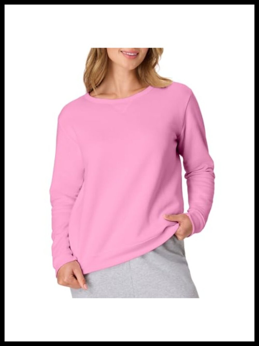 Hanes EcoSmart Midweight Fleece Pullover Sweatshirt Cotton Blend Women